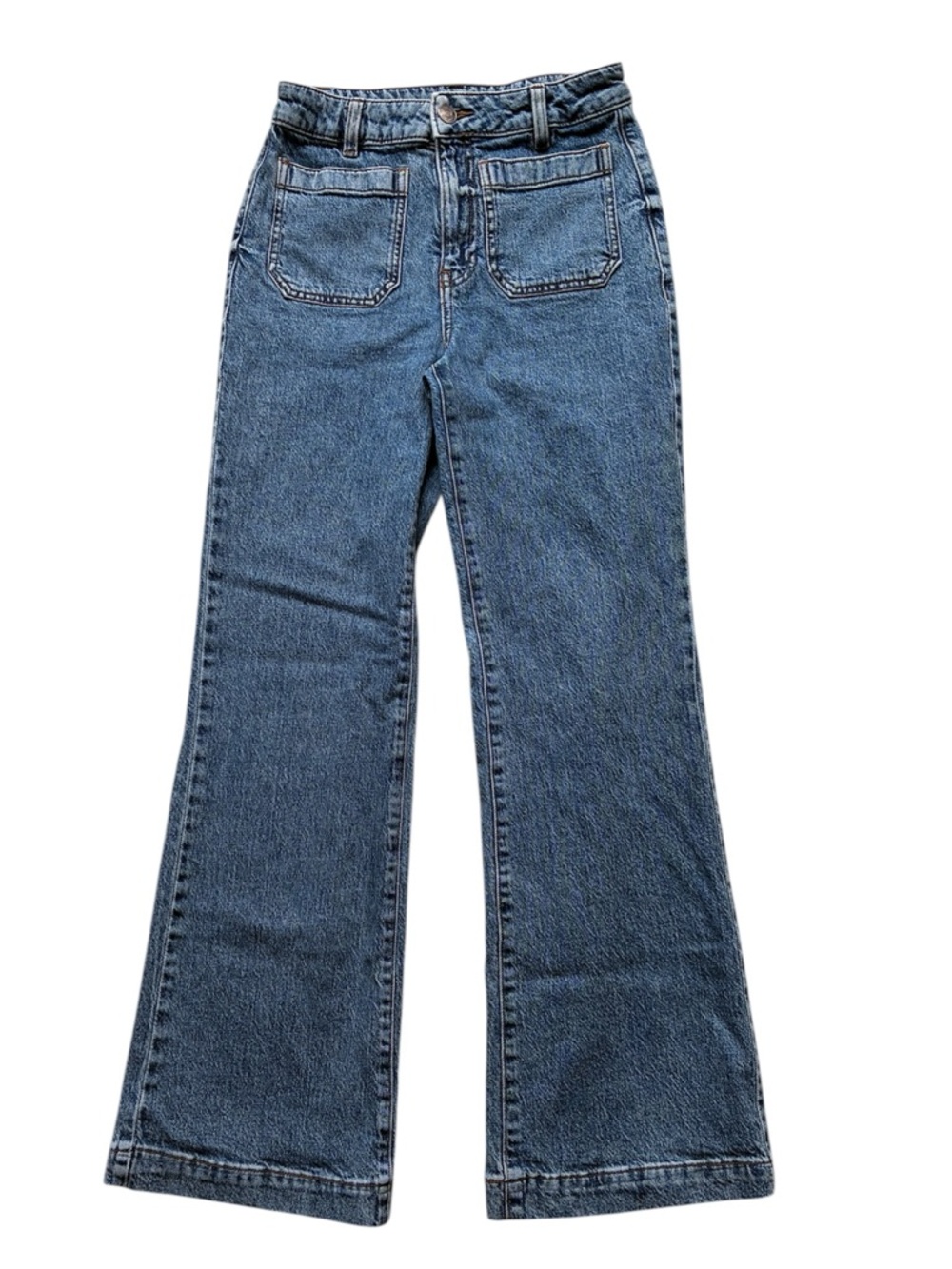 RW&CO Women's Blue High Rise Cotton Wide Leg Jeans Size 26 x 30.5”
